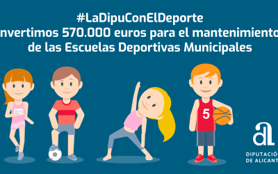 La Diputación de Alicante destina 570.000 euros al desarrollo de actividades y al mantenimiento de Escuelas Deportivas Municipales