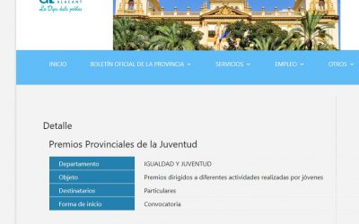 La Diputación de Alicante impulsa una nueva edición de los Premios de la Juventud dotados con 20.000 euros