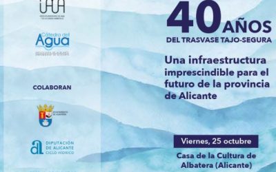 La Diputación de Alicante y la Cátedra del Agua de la UA impulsan una jornada en Albatera con motivo de los 40 años del trasvase Tajo-Segura
