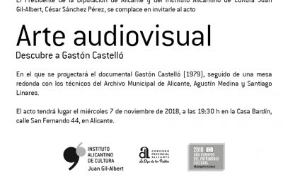 El ciclo ‘Arte audiovisual’ del Instituto de Cultura Gil-Albert recupera un documental sobre el artista Gastón Castelló