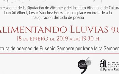 Los poemas de Eusebio Sempere inauguran el ciclo ‘Alimentando lluvias’ del IAC Juan Gil-Albert