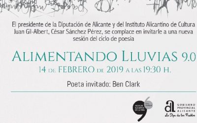 El poeta Ben Clark recitará una selección de su obra en la próxima sesión de ‘Alimentando lluvias’ del Instituto Juan Gil-Albert