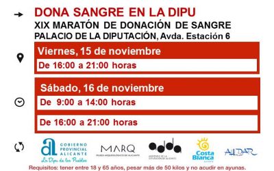 La Diputación de Alicante celebra una nueva edición de su tradicional Maratón de Donación de Sangre